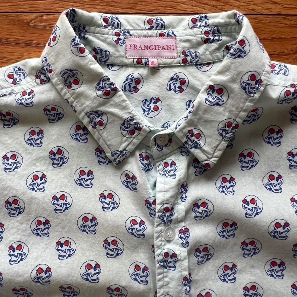 Men's light blue Skull Print Shirt